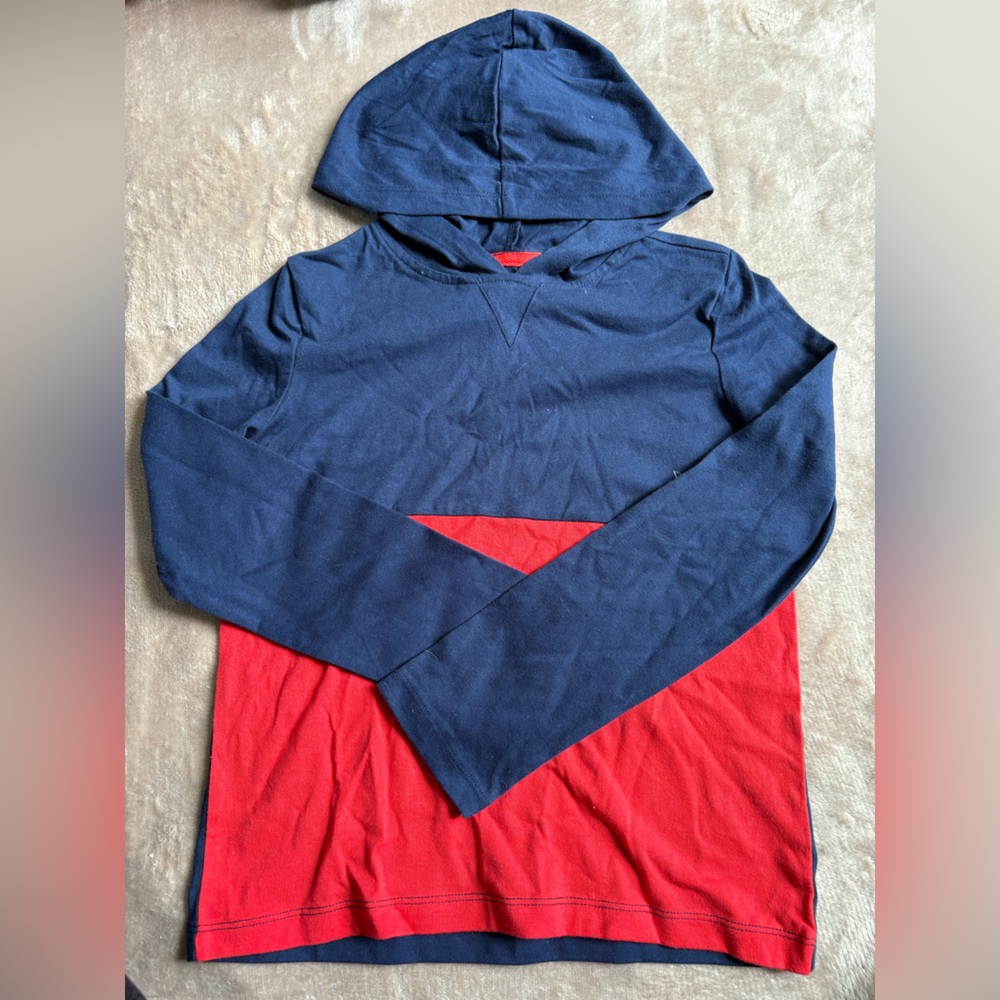 Andy & Evan Blue and Red Hooded Tee